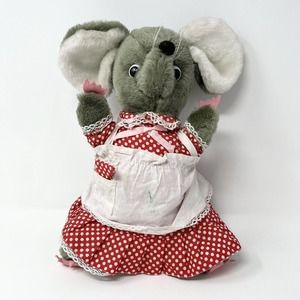 Vintage Radio Shack Plush Mouse Radio Made In Korea Original Outfit Works 12"